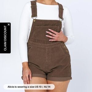 Princess Polly Brown Corduroy Romper